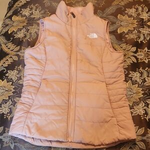 The North Face Light Pink Quilted Vest Girls Size M 14/16